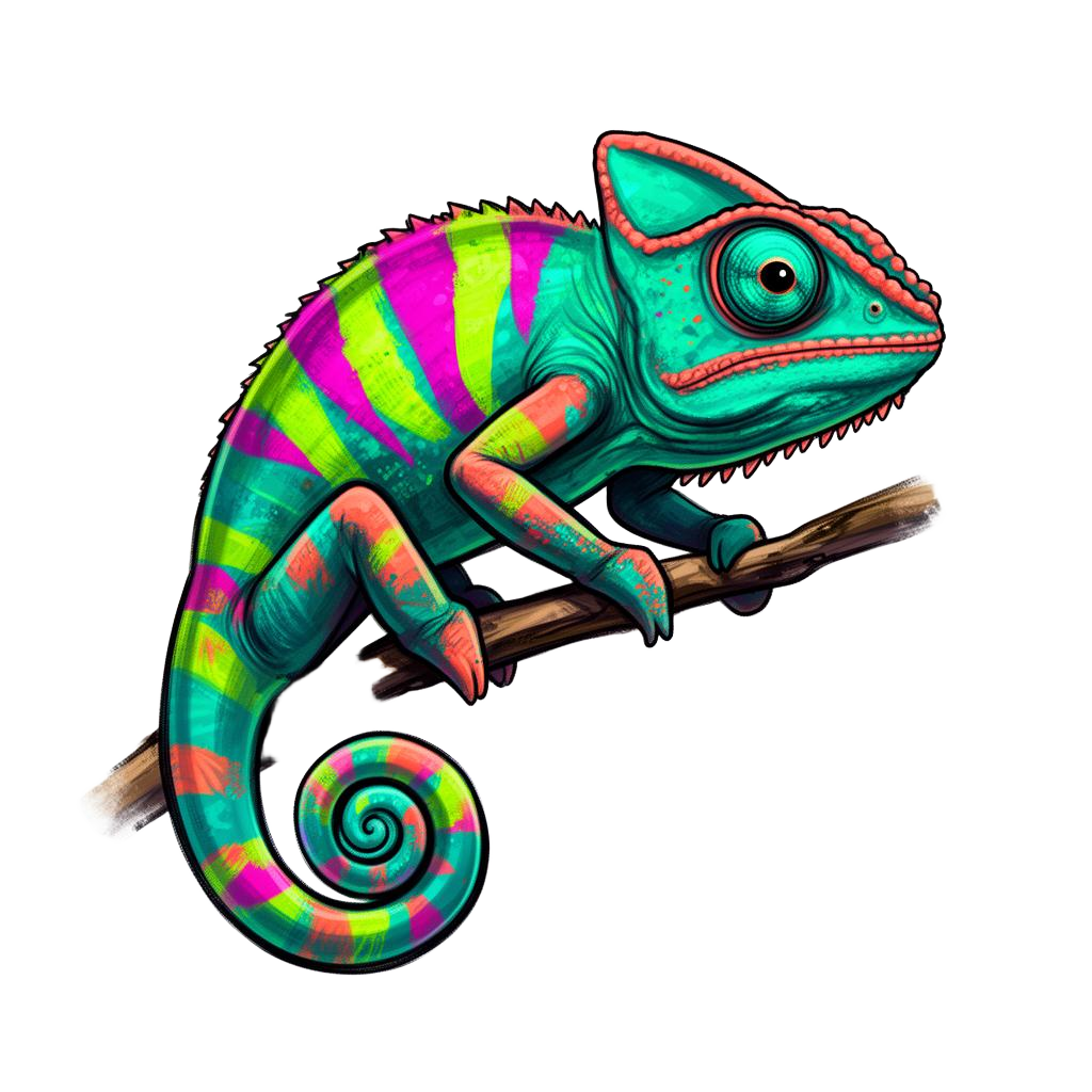 Colourful chameleon representing creative adaptability