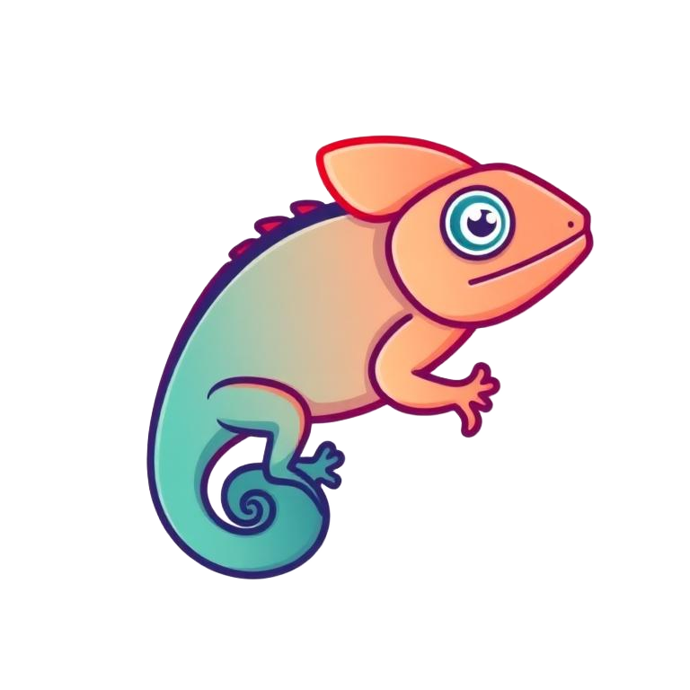 OFactor colourful chameleon mascot